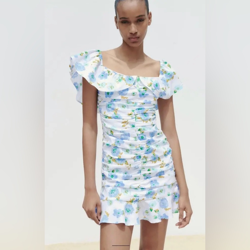 Zara floral mini dress